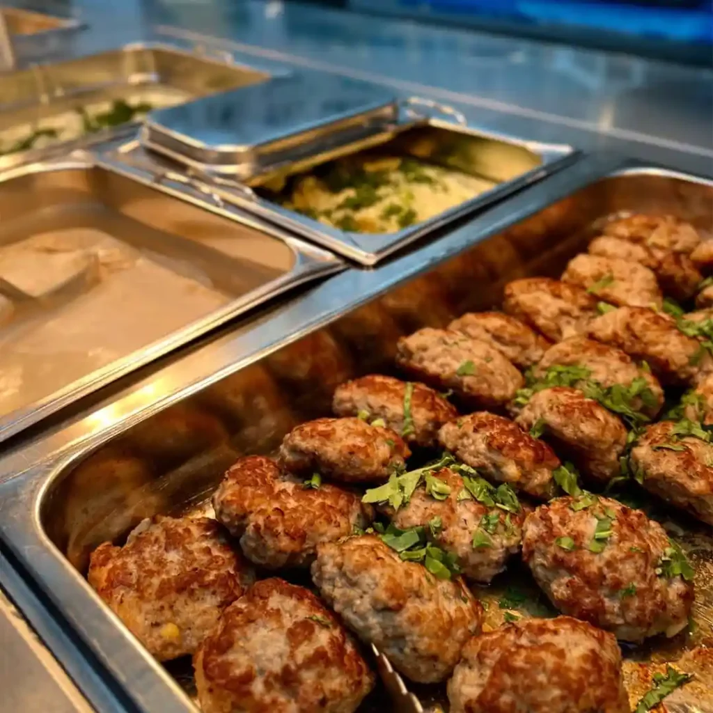 Skolklass äter lunchbuffé på Stammis Restaurang i Boländerna, Uppsala